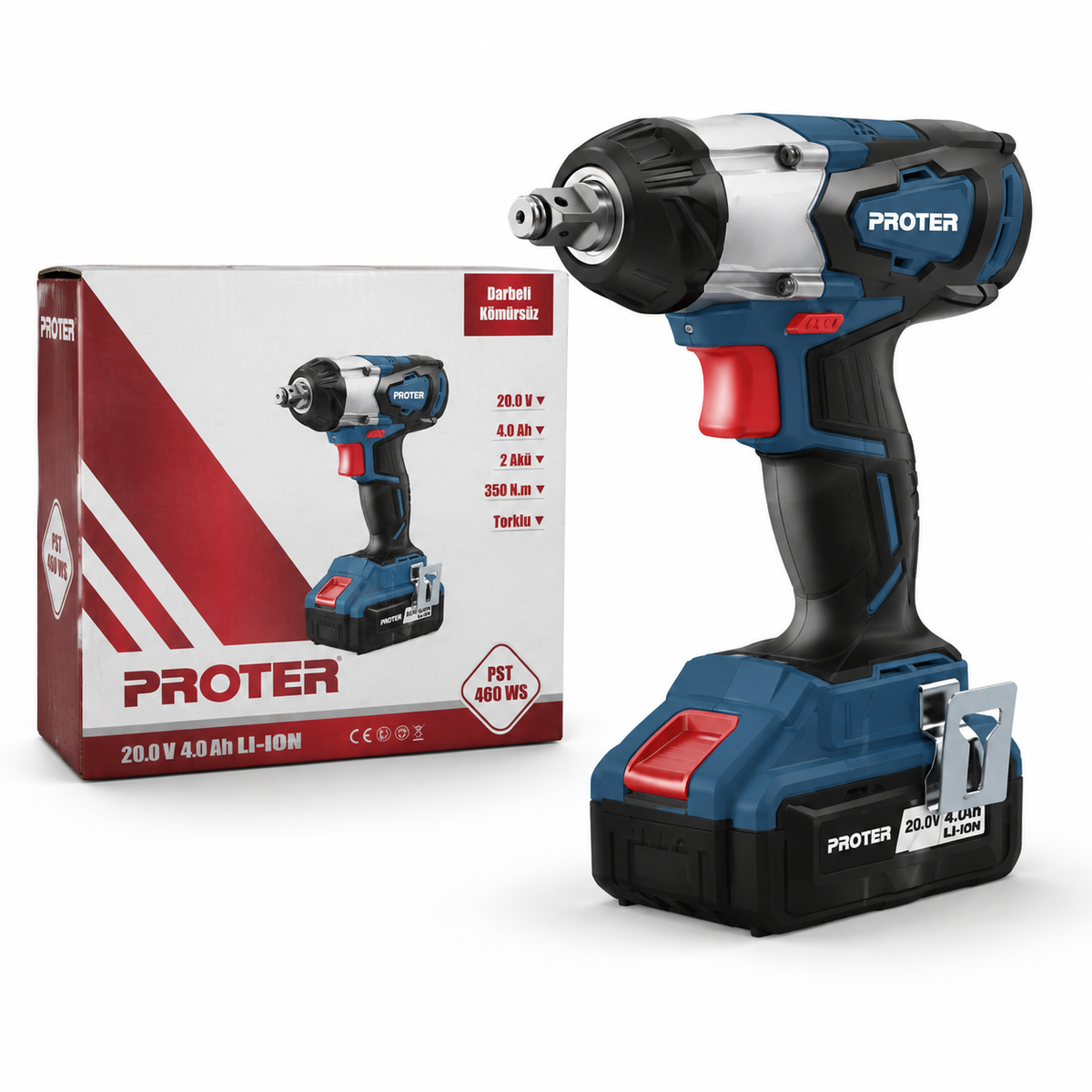 Proter PST 460 WS Akülü Darbeli Somun Sıkma – 20V / 350 Nm